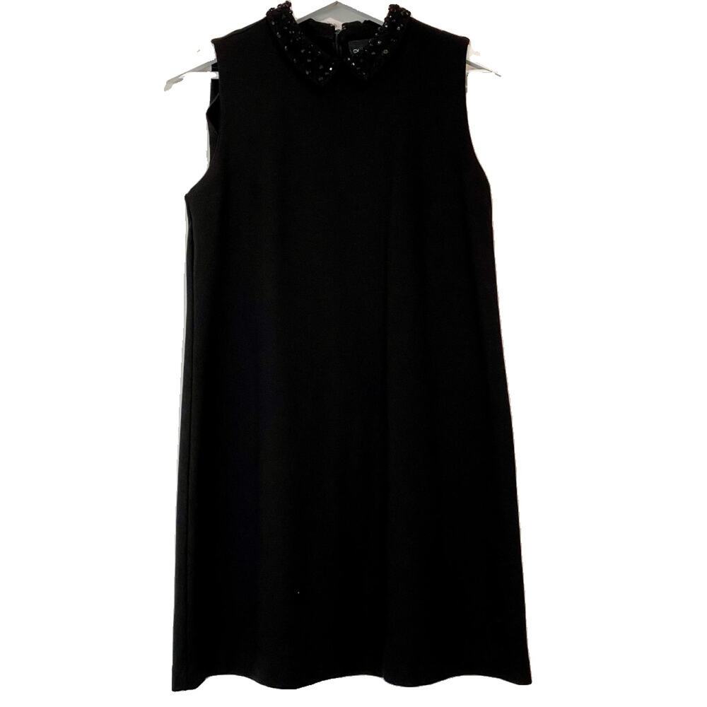 Cynthia Rowley Women's Collared Studded Back Zip Mini Dress Black Size 4 EUC